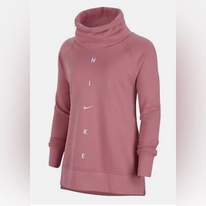 Nike Women's Get Fit Funnel-Neck Pink Sweatshirt (CU5659-614)